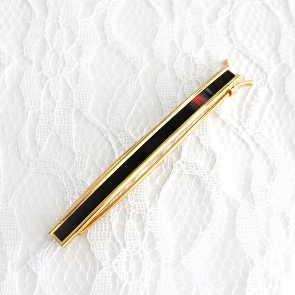 Vintage Hair Barrette Gold Tone Metal Tortoise Inlay Wire Clasp New Old … - Picture 4 of 7